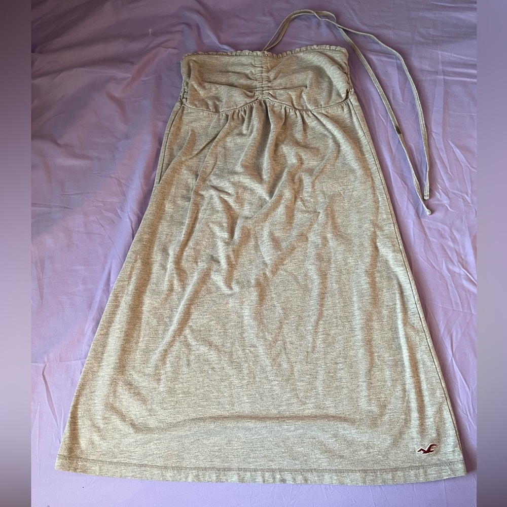 Y2K Hollister Gray Babydoll Strapless Dress